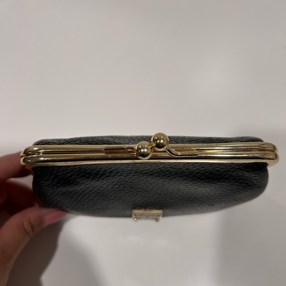 Vintage Dooney & Bourke kiss lock coin wallet gold hardware Black - Picture 3 of 9